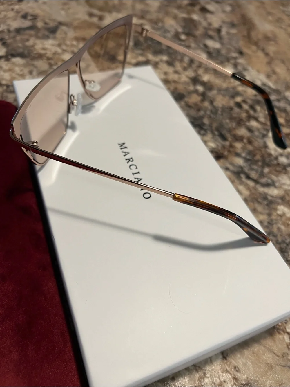 Marciano Gold and Tortoiseshell Square Sunglasses